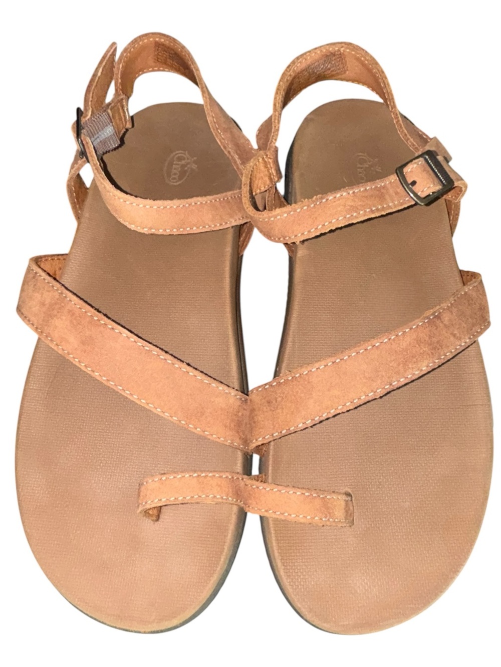 Chaco Tulip Leather Toe Ring Sandals Brown Strappy Womens Size 10 - Picture 6 of 12